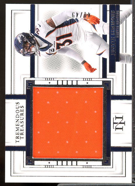 Justin Simmons Card 2023 Panini National Treasures Tremendous Treasures #31  Image 1
