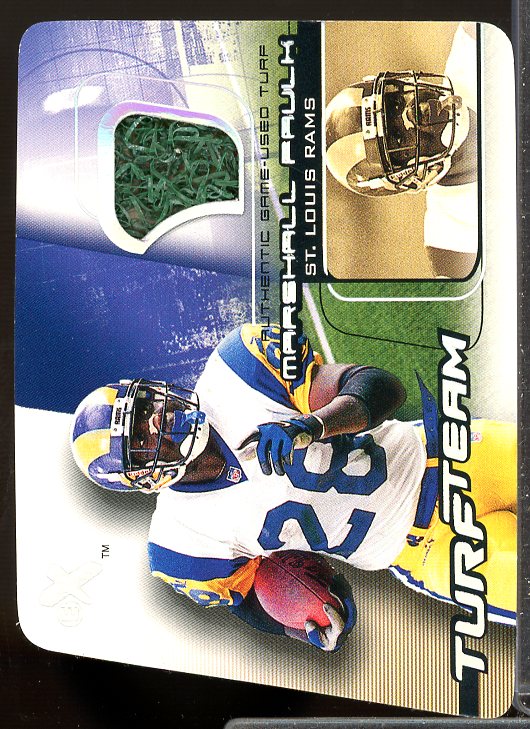 Marshall Faulk Card 2001 E-X Turf Team #7  Image 1