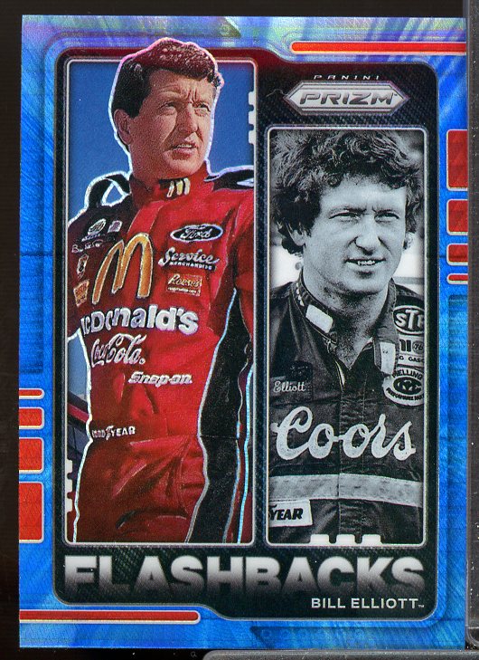 Bill Elliott FB Card 2021 Panini Prizm Prizms Hyper Blue and Carolina Blue #74  Image 1