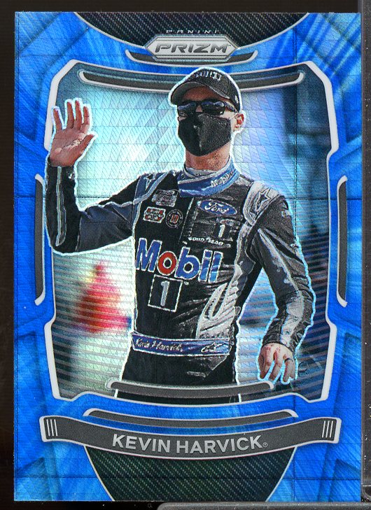 Kevin Harvick/Mask 2021 Panini Prizm Prizms Hyper Blue and Carolina Blue #36A  Image 1