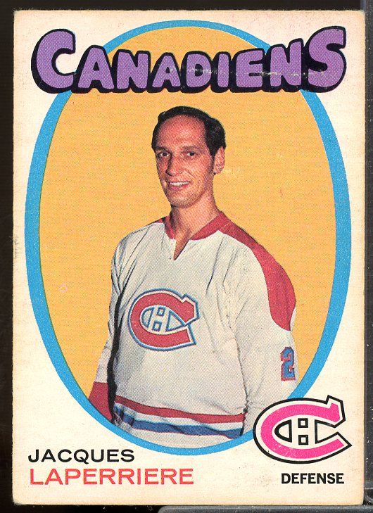 Jacques Laperriere Card 1971-72 O-Pee-Chee #144  Image 1