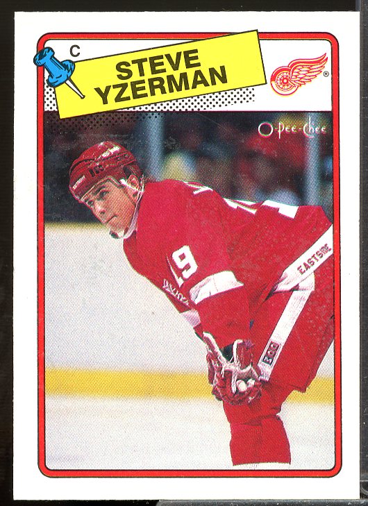 Steve Yzerman Card 1988-89 O-Pee-Chee #196  Image 1