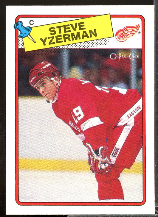 Steve Yzerman Card 1988-89 O-Pee-Chee #196  Image 1