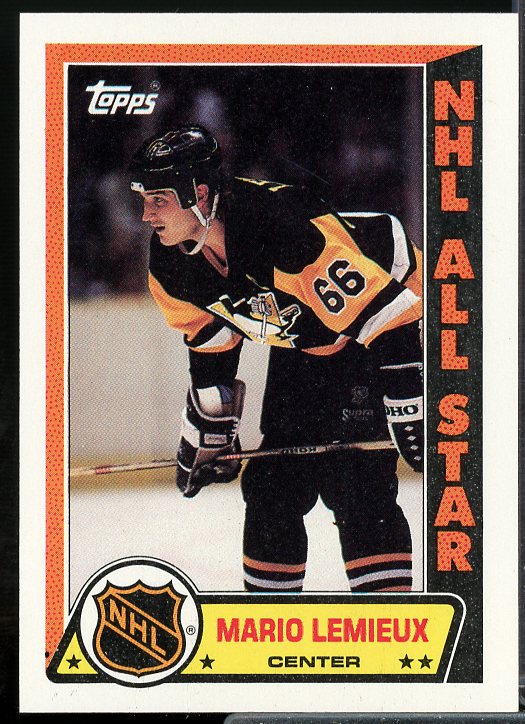 Mario Lemieux Card 1989-90 Topps Sticker Inserts #3  Image 1