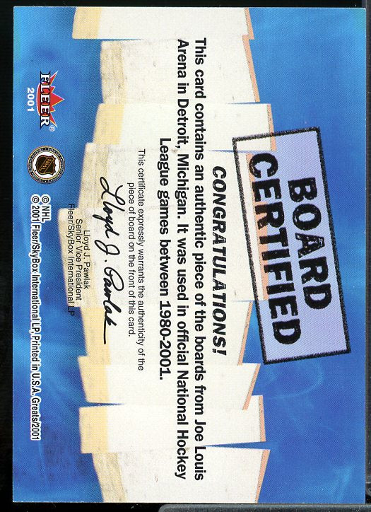 Cam Neely Card 2001-02 Greats of the Game Board Certified #4  Image 2