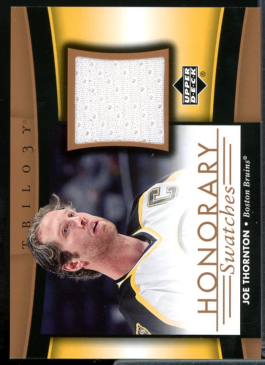 Joe Thornton Card 2005-06 Upper Deck Trilogy Honorary Swatches #HSJT  Image 1