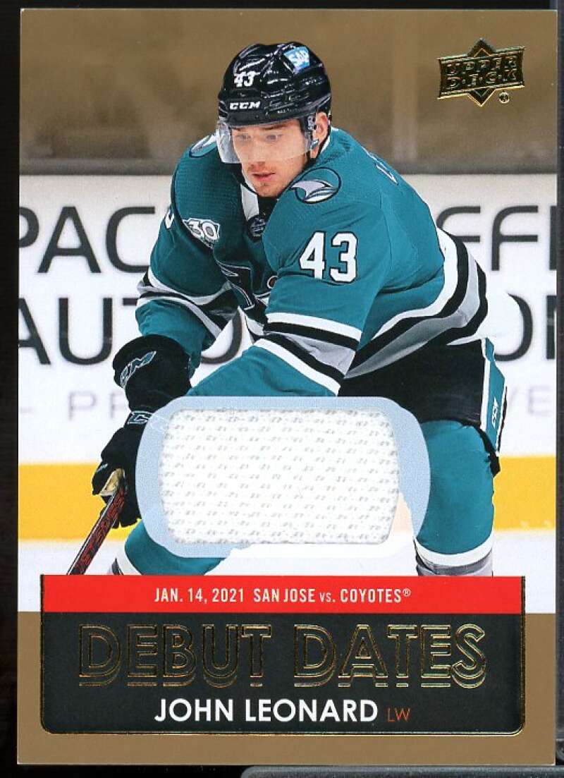 John Leonard Card 2021-22 Upper Deck Debut Dates Jerseys #DD2  Image 1