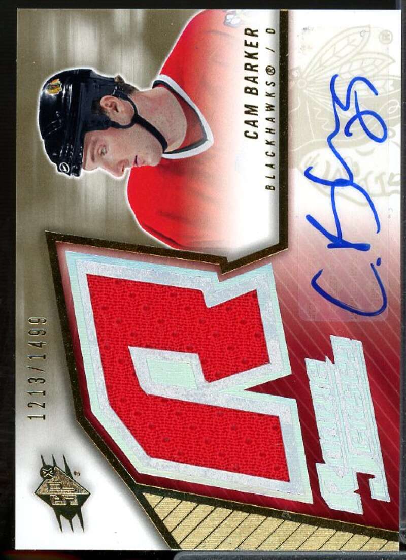 Cam Barker JSY AU Rookie Card 2005-06 SPx #162  Image 1