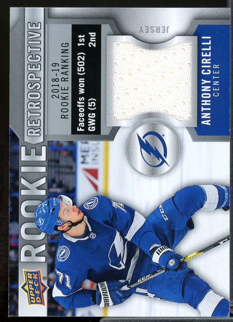 Anthony Cirelli Rookie 2019-20 Upper Deck Rookie Retrospective Jerseys #RRAC  Image 1