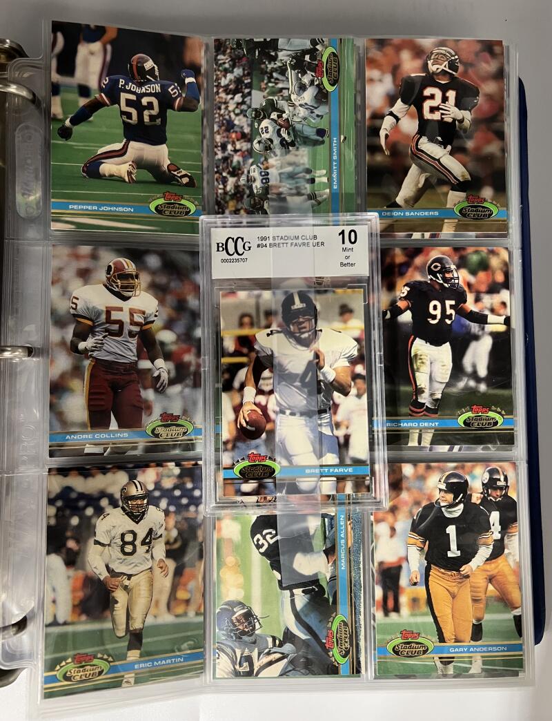 1991 Stadium Club Football Hand Collated Binder Set 1-500 BCCG 10 Brett Favre Image 4