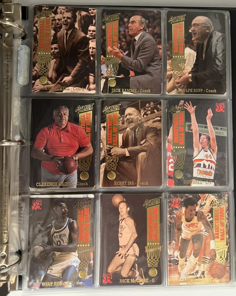 1993 Basketball Action Packed HOF NBA 25th Anniversary Binder Set 1-84 Image 2