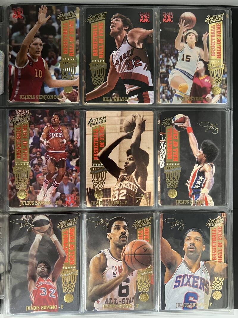 1993 Basketball Action Packed HOF NBA 25th Anniversary Binder Set 1-84 Image 3