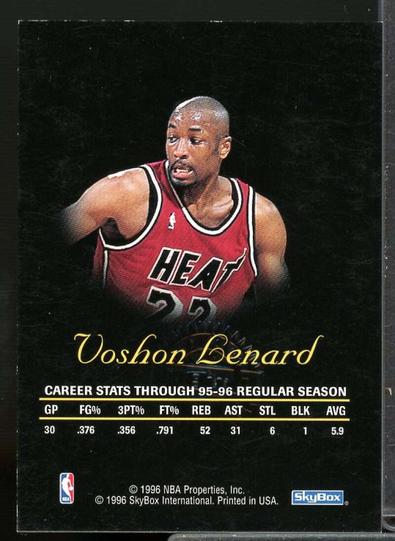 Voshon Lenard Card 1996-97 SkyBox Premium Autographics #40  Image 2