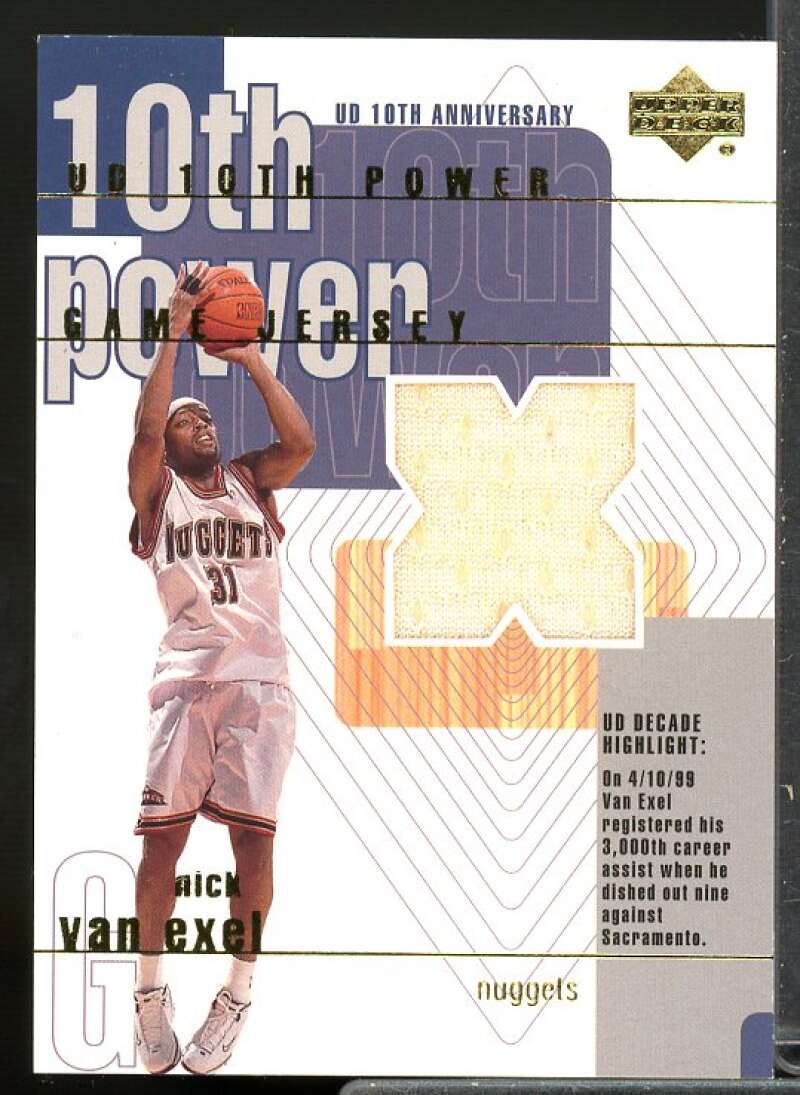 Nick Van Exel Card 2001-02 Upper Deck 10th Power Game Jerseys #NVX  Image 1