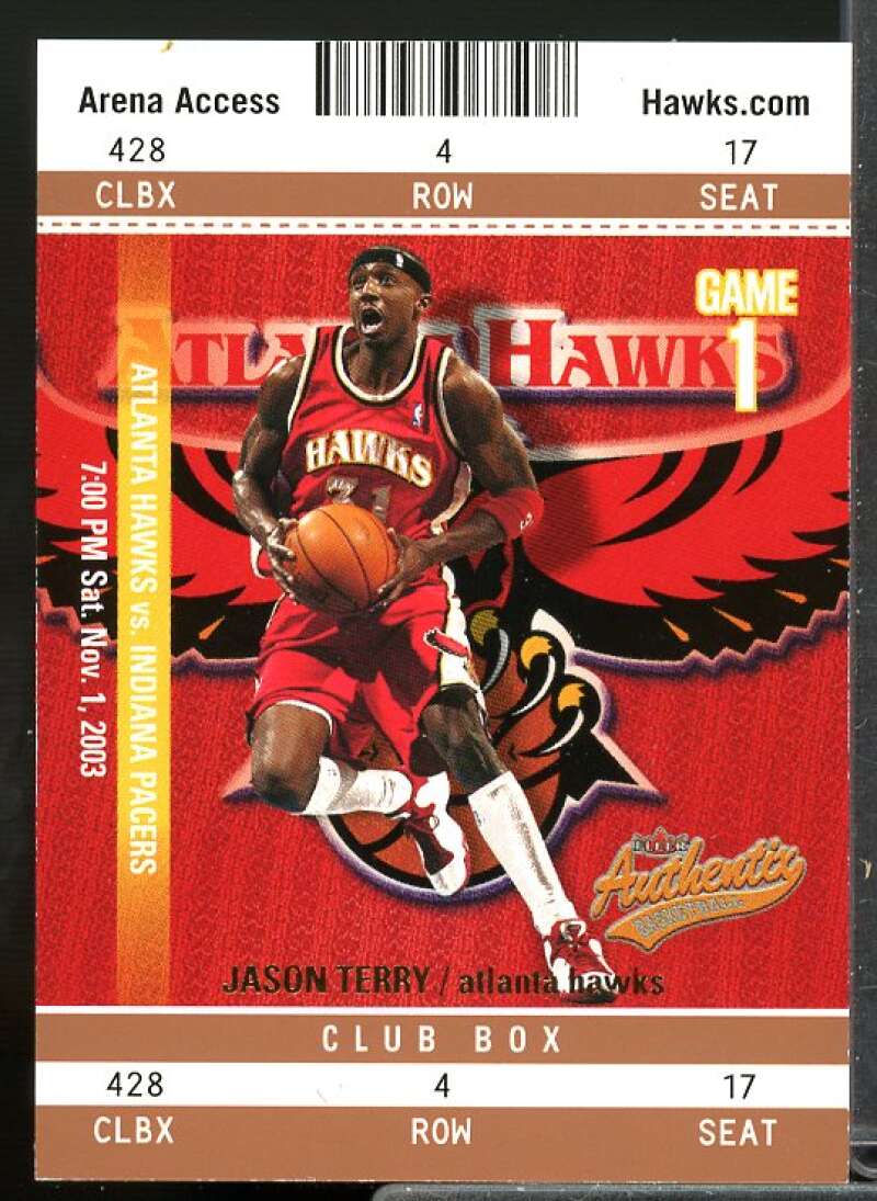 Jason Terry Card 2003-04 Fleer Authentix Club Box #96  Image 1