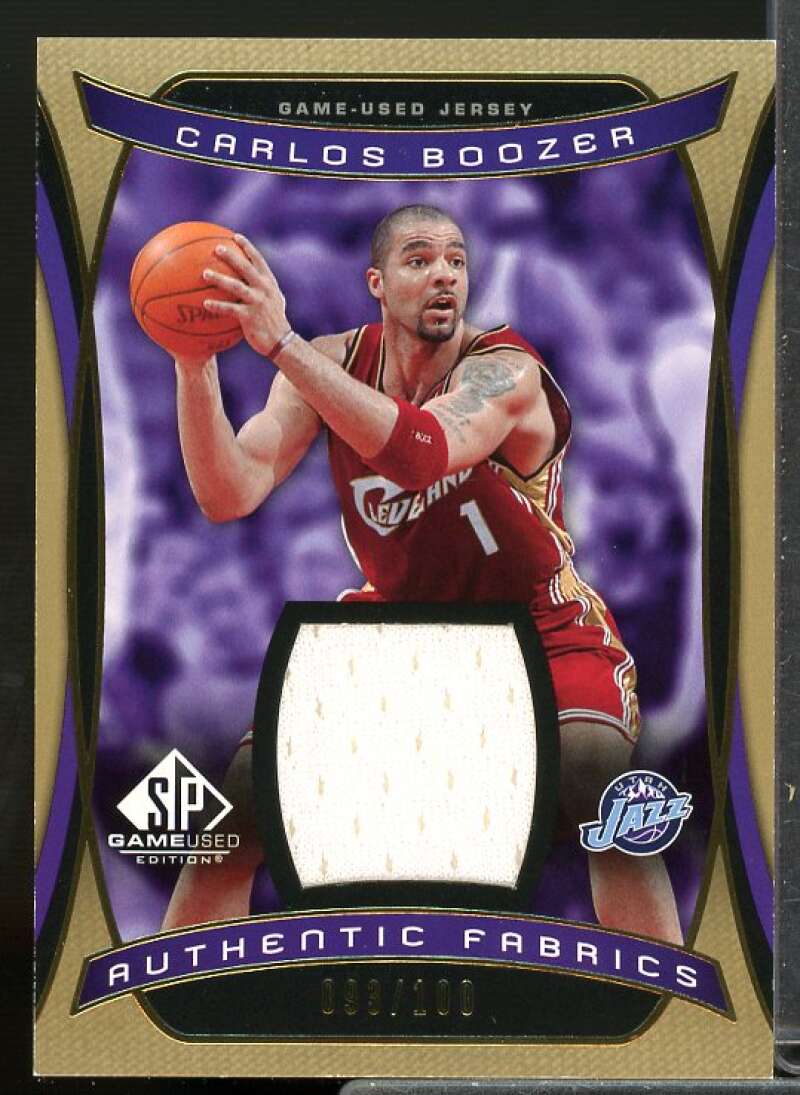 Carlos Boozer Card 2004-05 SP Game Used Authentic Fabrics Gold #CA  Image 1