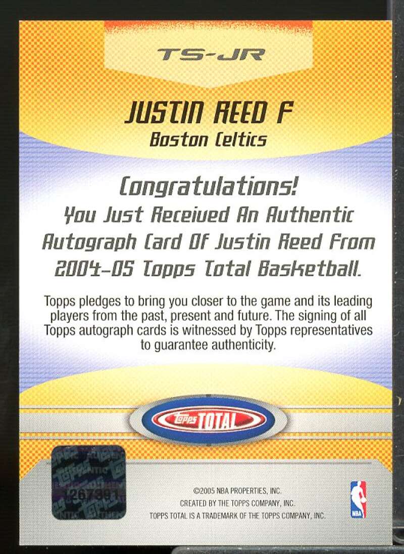 Justin Reed Card 2004-05 Topps Total Signatures #JR  Image 2