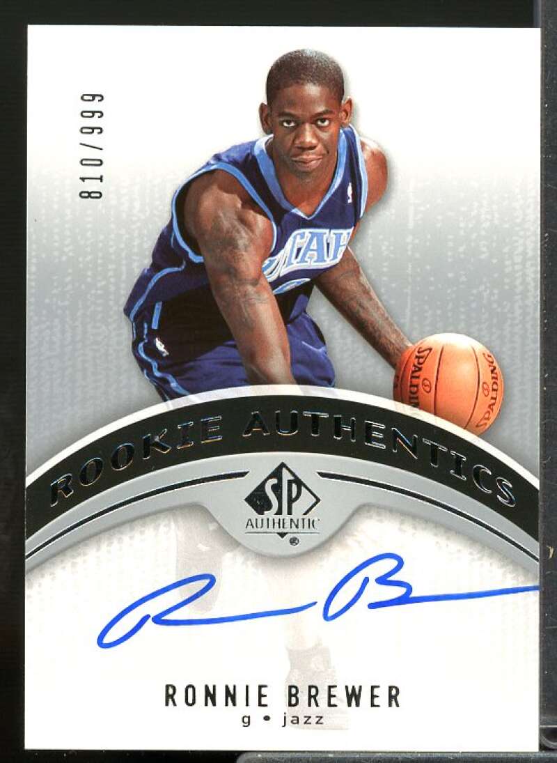 Ronnie Brewer AU Rookie Card 2006-07 SP Authentic #102  Image 1
