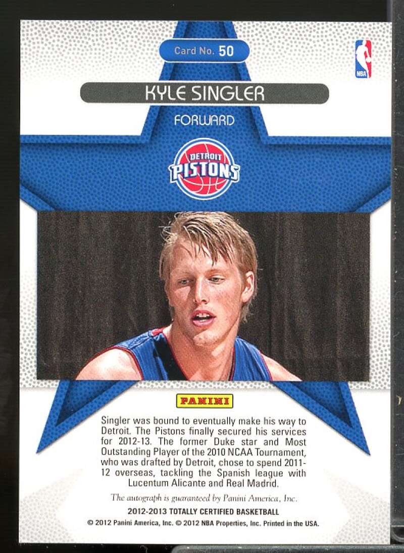 Kyle Singler Rookie 2012-13 Totally Certified Rookie Roll Call Autographs #50  Image 2