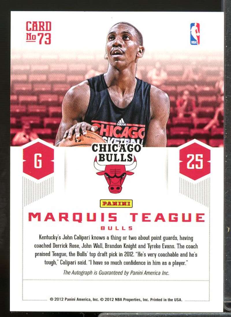 Marquis Teague Rookie Card 2012-13 Prestige Prestigious Picks Signatures #73  Image 2