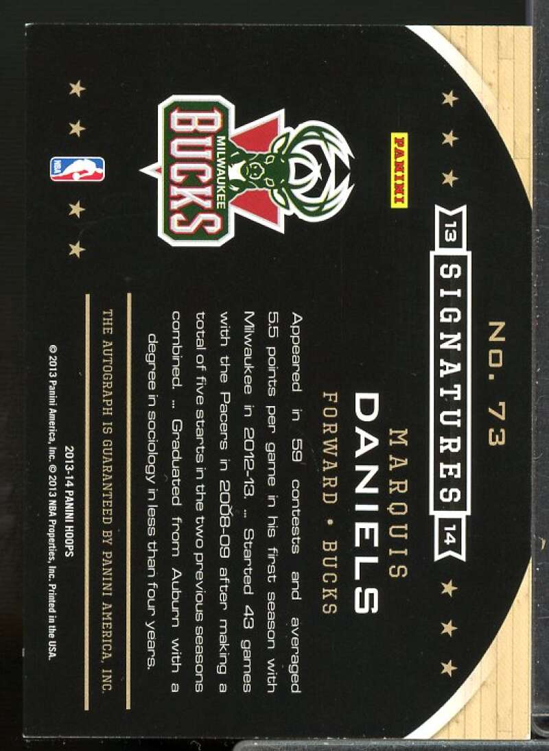 Marquis Daniels Card 2013-14 Hoops Autographs #73  Image 2