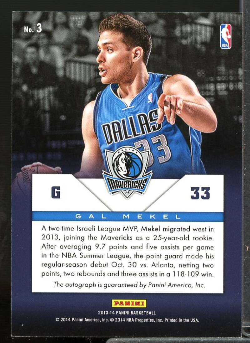 Gal Mekel Rookie Card 2013-14 Panini First Impressions Autographs #3  Image 2