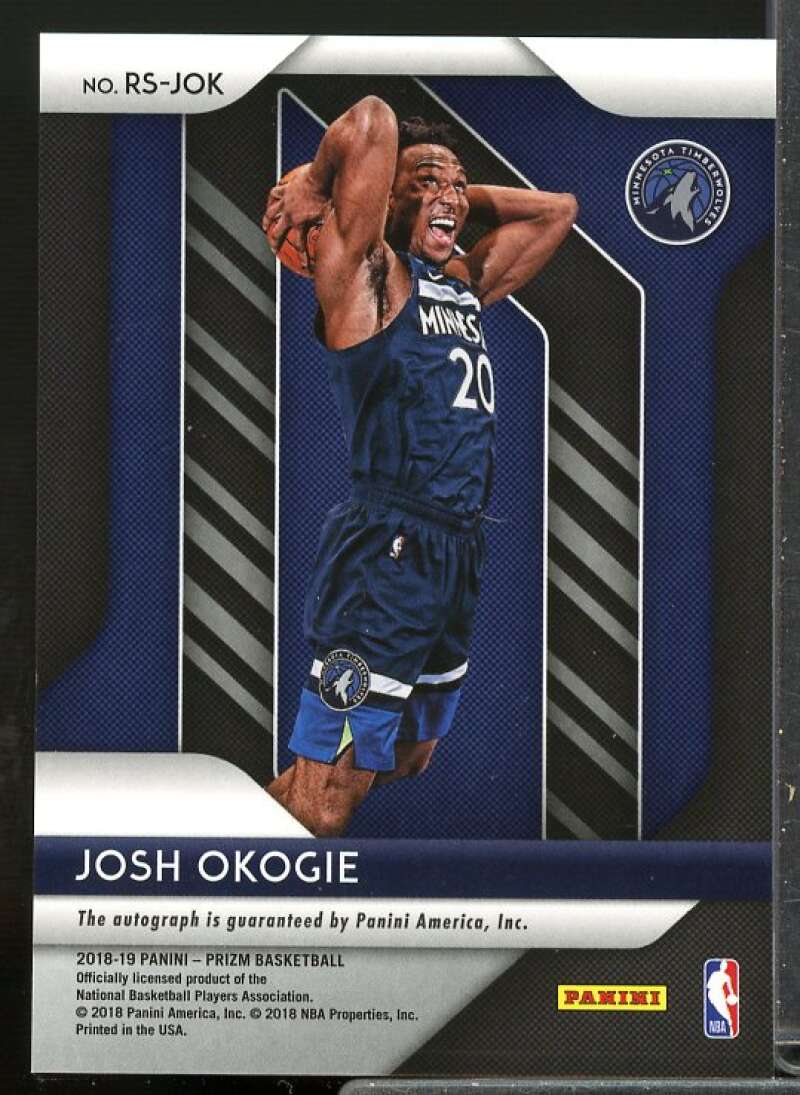 Josh Okogie Rookie Card 2018-19 Panini Prizm Rookie Signatures #20  Image 2
