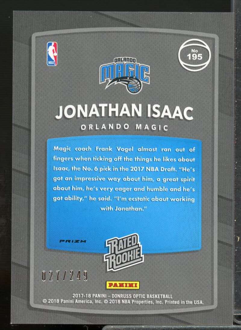 Jonathan Isaac Rookie Card 2017-18 Donruss Optic Premium #195  Image 2