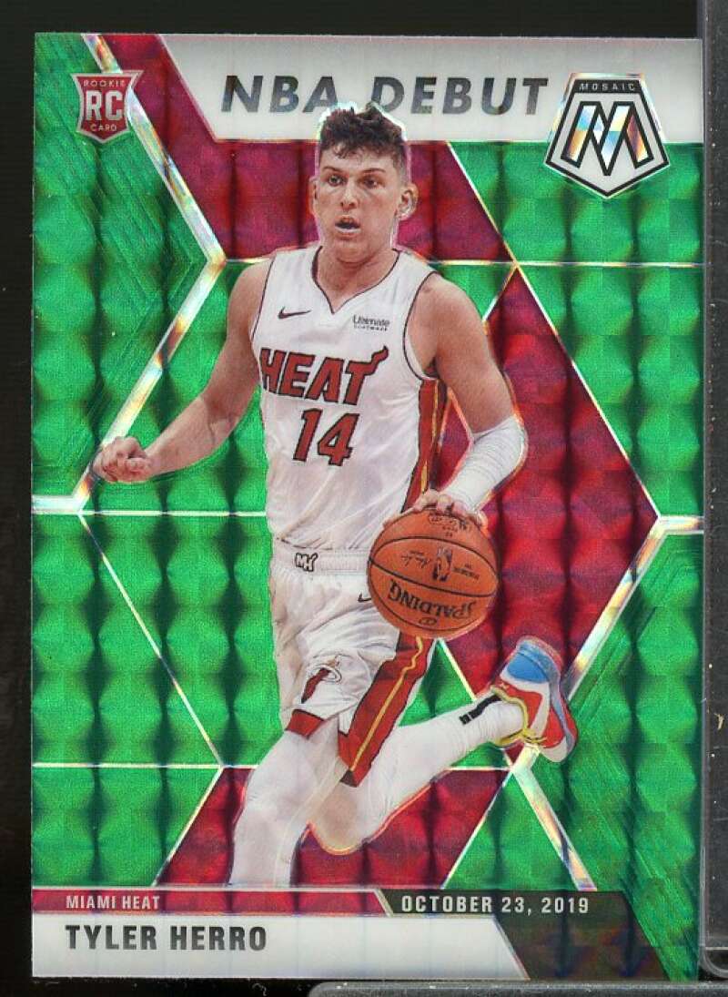 Tyler Herro Rookie Card 2019-20 Panini Mosaic Mosaic Green #280  Image 1