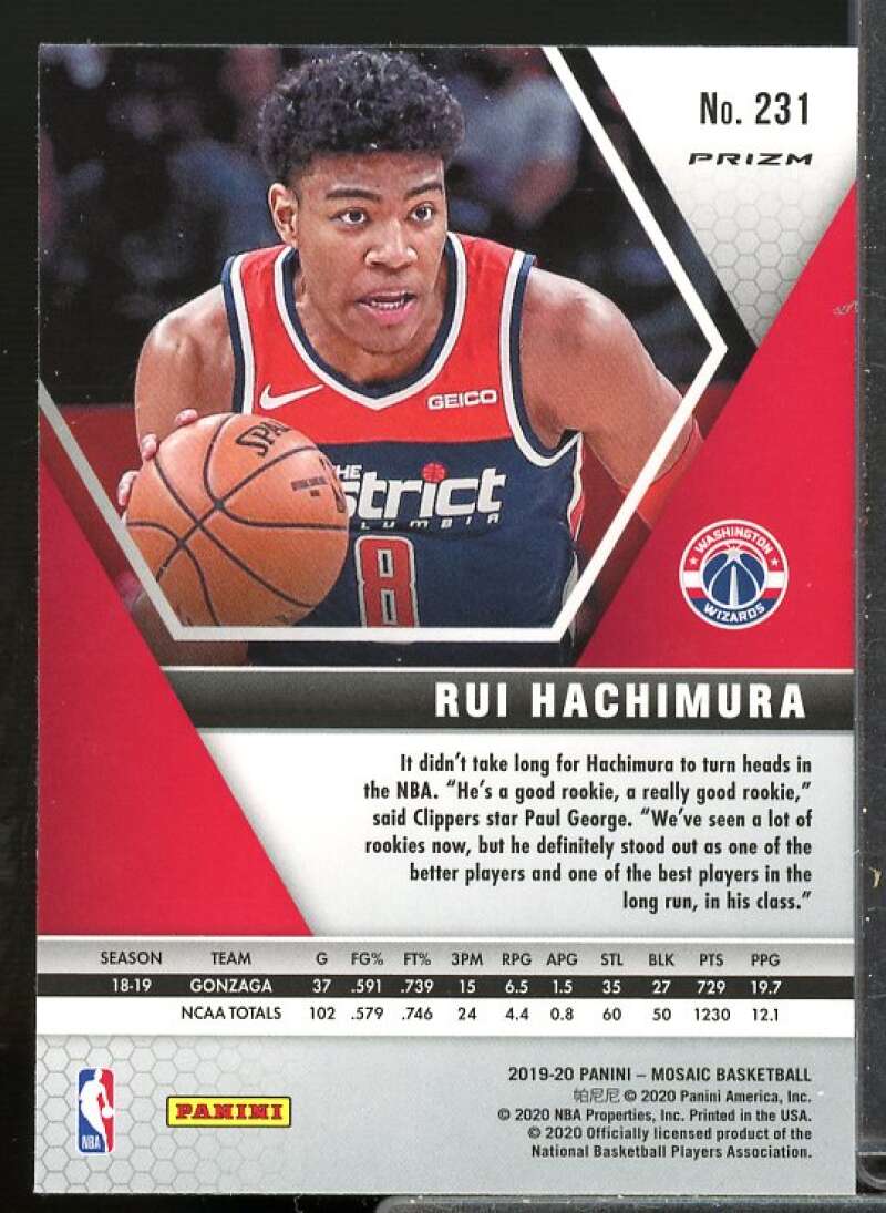 Rui Hachimura Card 2019-20 Panini Mosaic Mosaic Green #231  Image 2