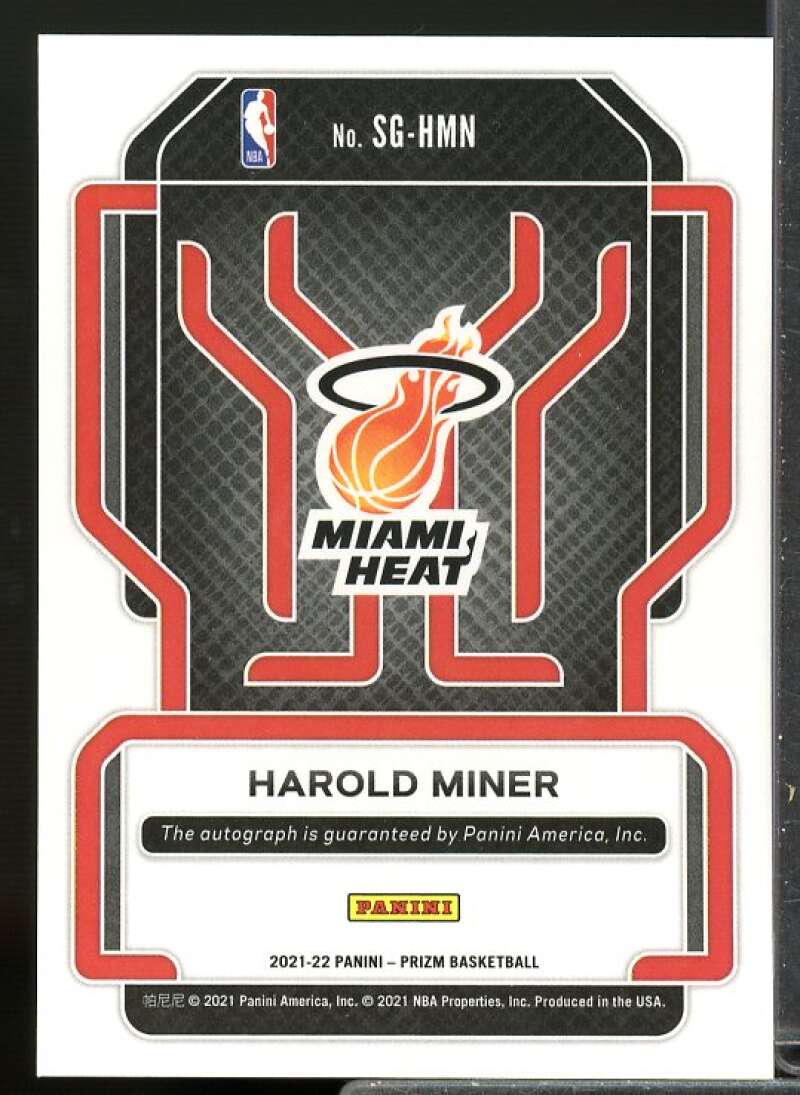 Harold Miner Card 2021-22 Panini Prizm Signatures #49  Image 2
