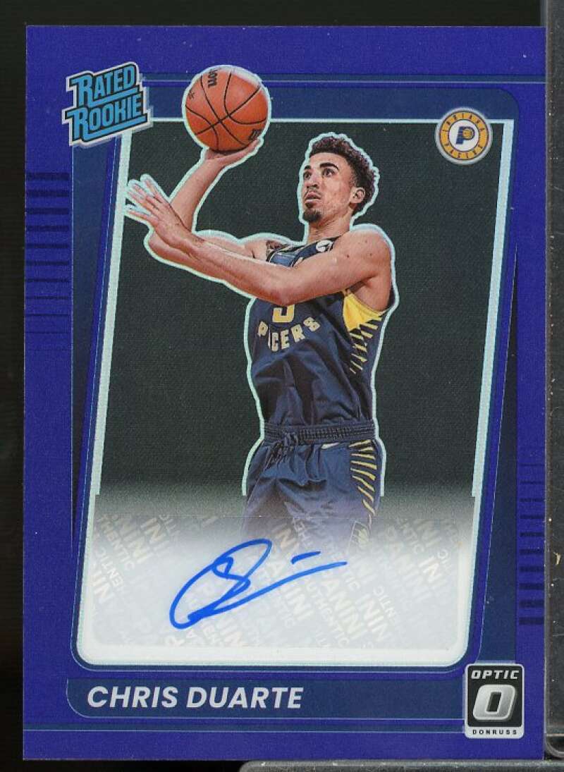 Chris Duarte Rookie 2021-22 Donruss Optic Rated Rookie Signatures Purple #173  Image 1