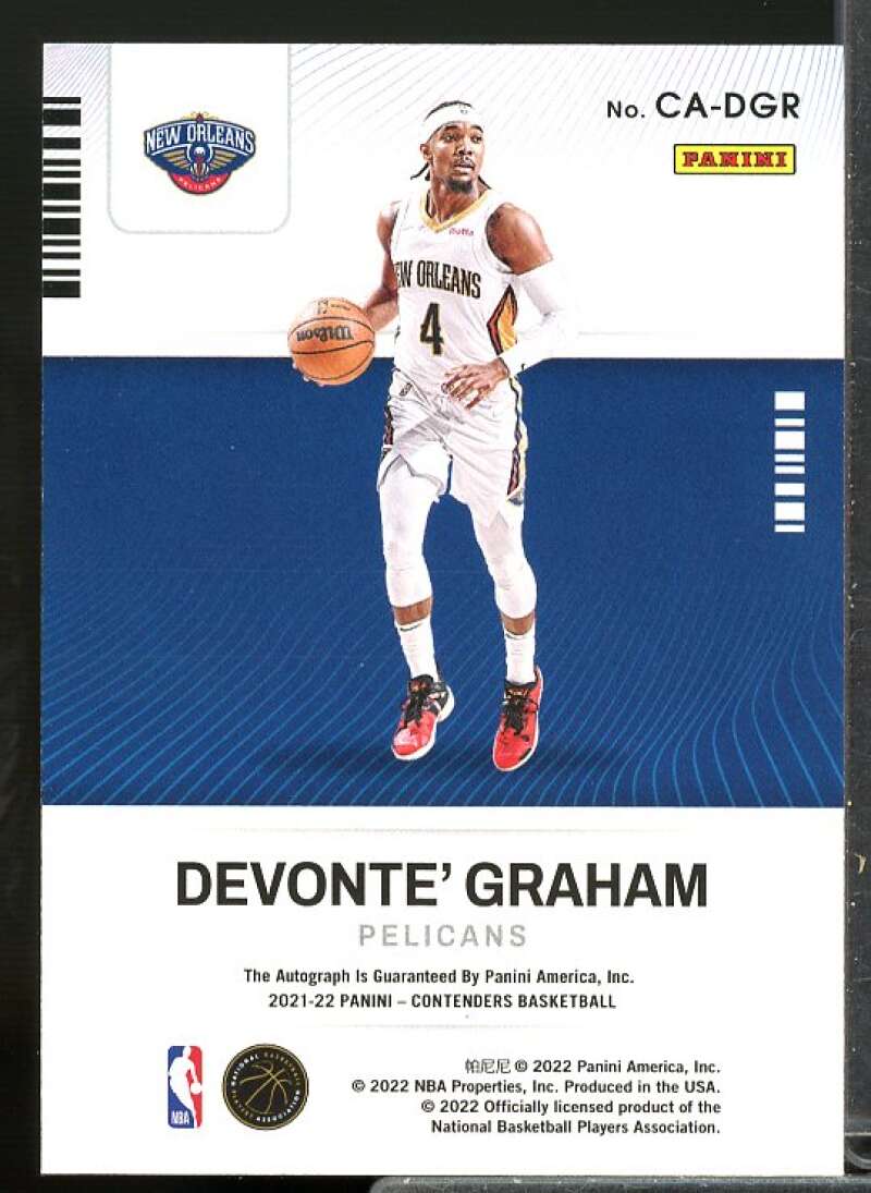 Devonte' Graham Card 2021-22 Panini Contenders Autographs #24  Image 2