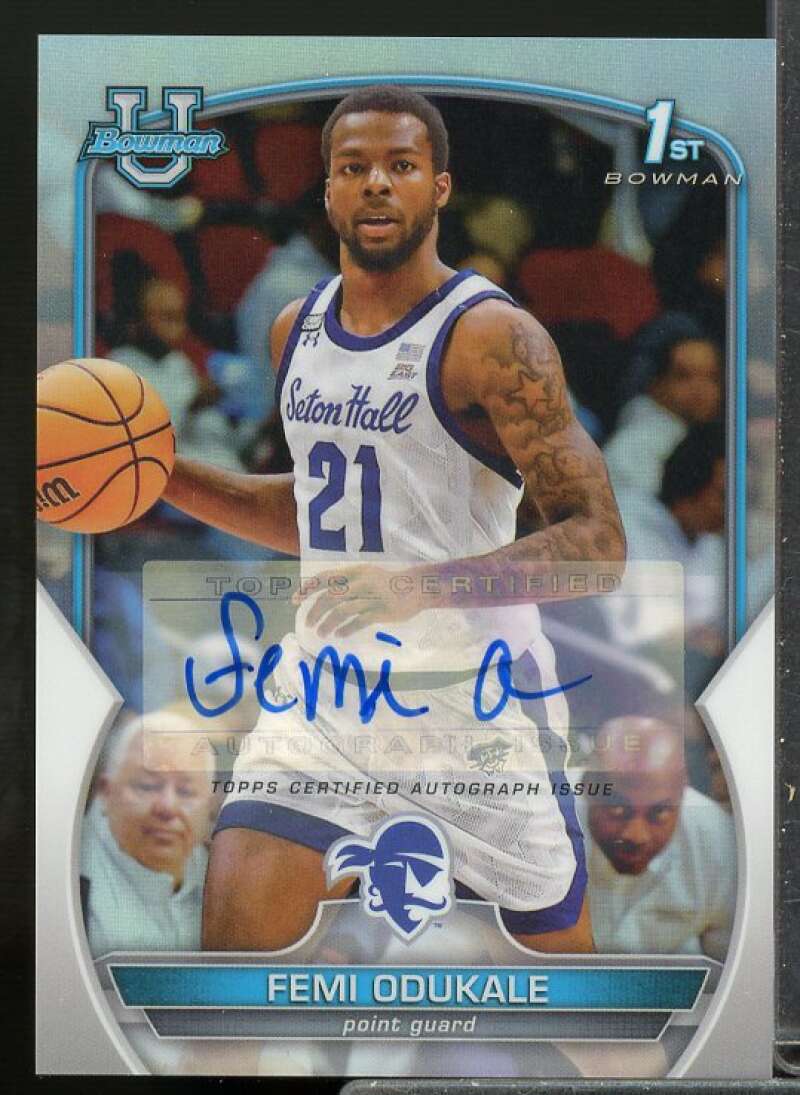 Femi Odukale 2022-23 Bowman Chrome University Prospect Autograph Refractors #20  Image 1