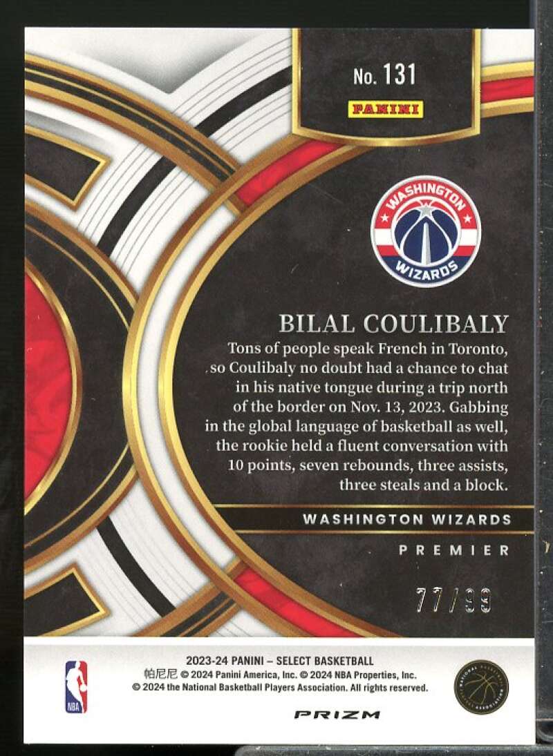 Bilal Coulibaly Rookie Card 2023-24 Select Prizms Blue Tectonic #131  Image 2
