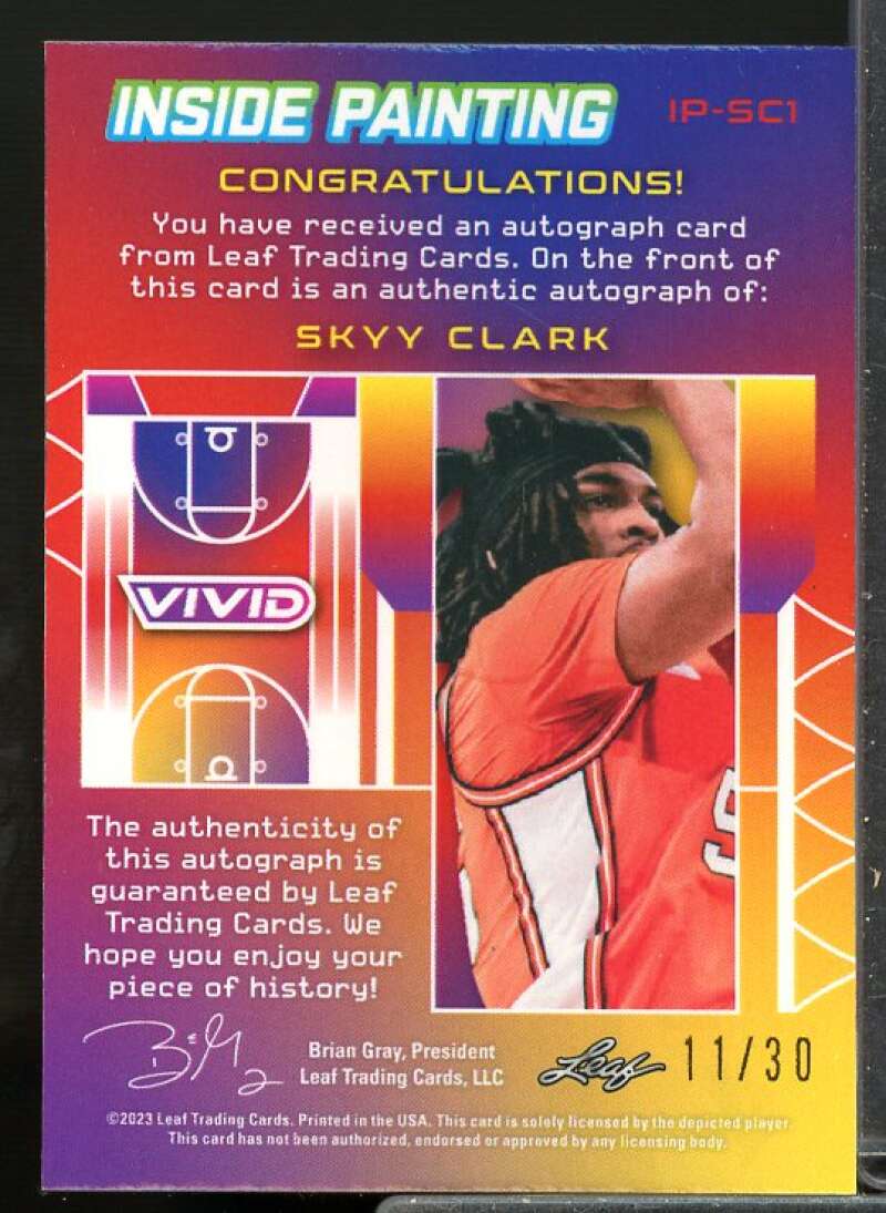 Skyy Clark Rookie Card 2023 Leaf Vivid Inside Painting #IP-SCI  Image 2