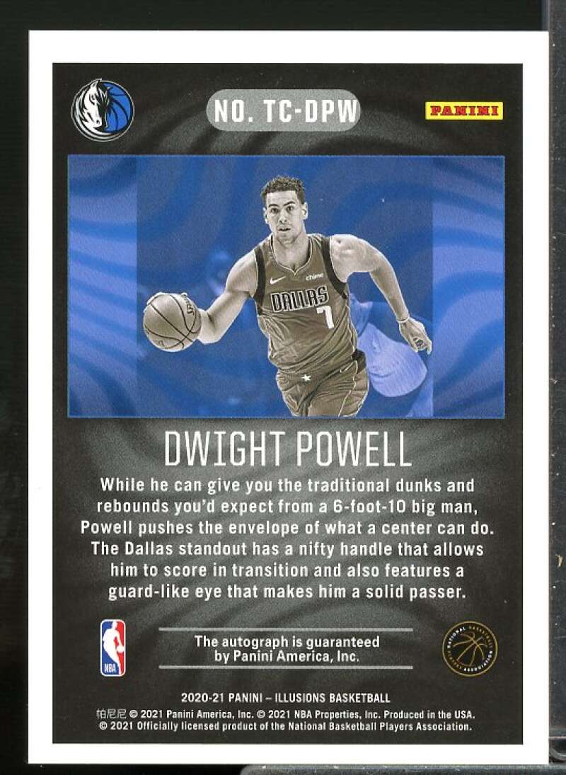 Dwight Powell Card 2020-21 Panini Illusions Trophy Collection Signatures #37  Image 2