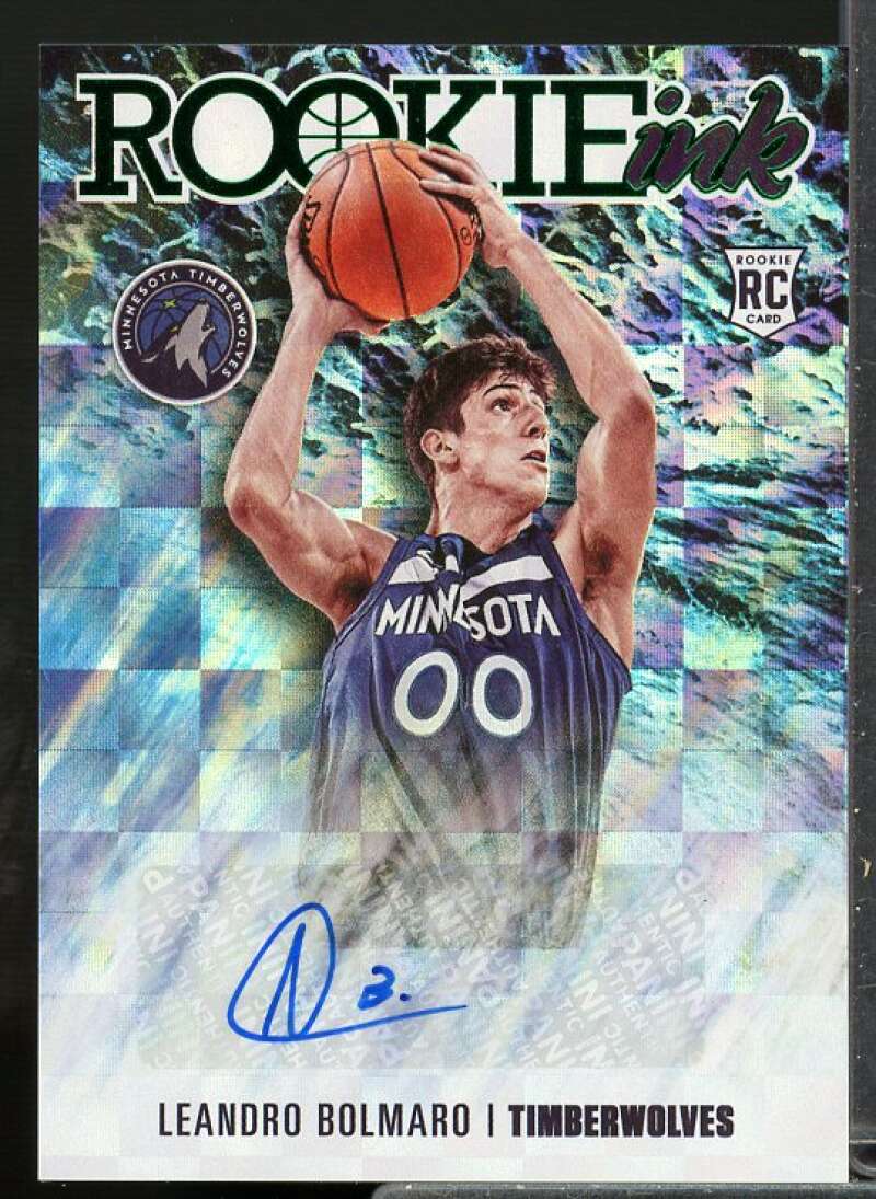 Leandro Bolmaro Rookie Card 2020-21 Hoops Rookie Ink Green #42  Image 1
