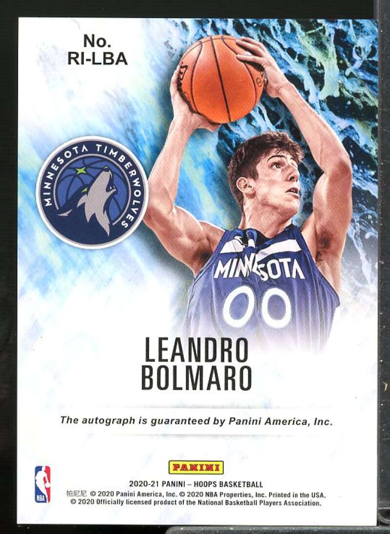Leandro Bolmaro Rookie Card 2020-21 Hoops Rookie Ink Green #42  Image 2