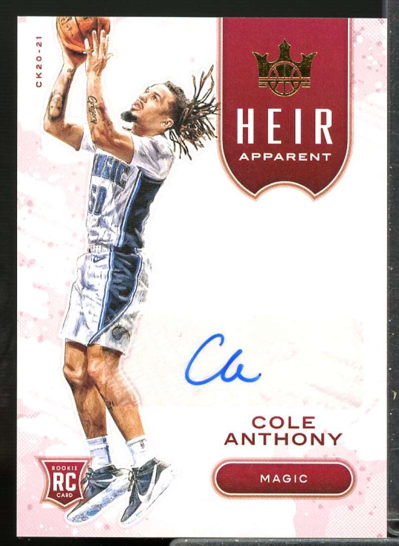 Cole Anthony Rookie Card 2020-21 Court Kings Heir Apparent Autographs #13  Image 1