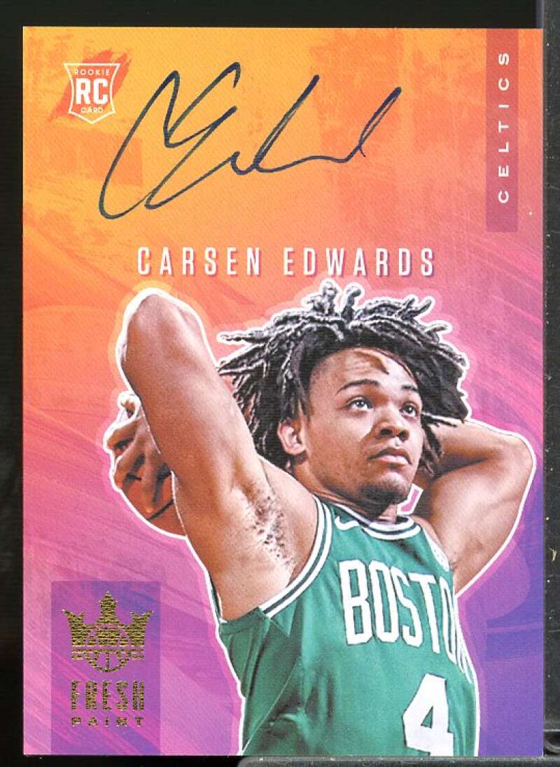 Carsen Edwards Rookie Card 2019-20 Court Kings Fresh Paint Autographs #7  Image 1