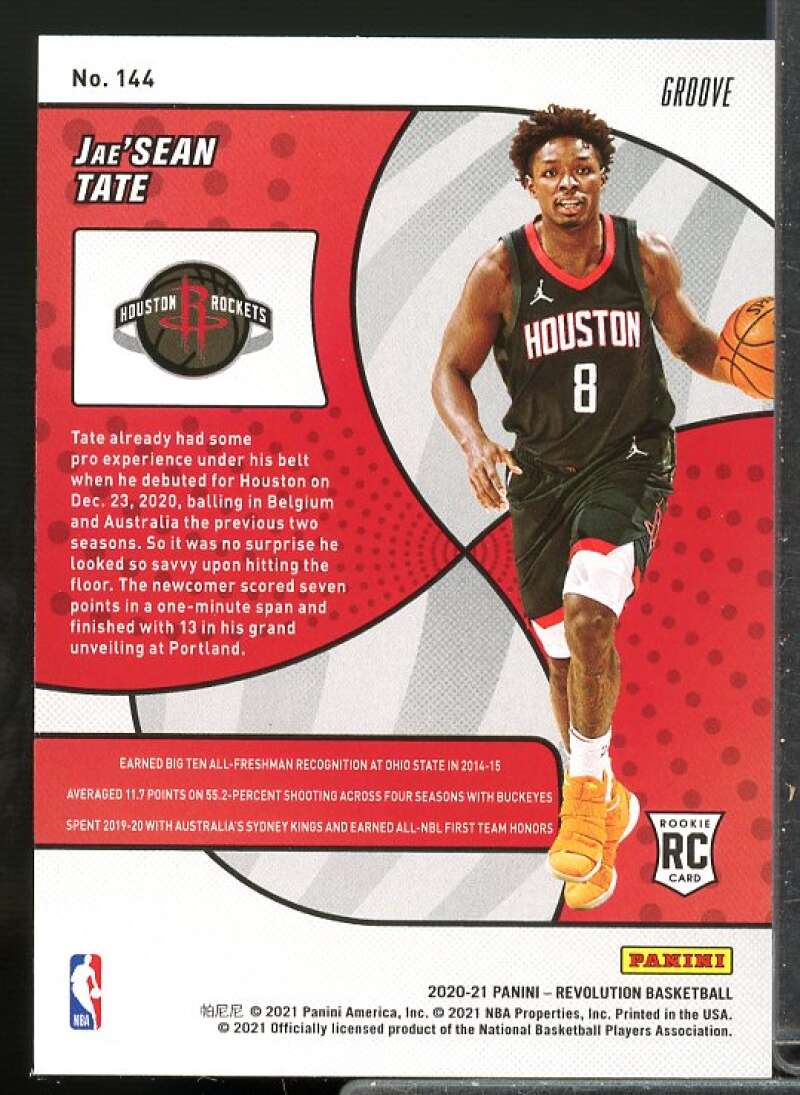 Jae'Sean Tate Rookie Card 2020-21 Panini Revolution Groove #144  Image 2