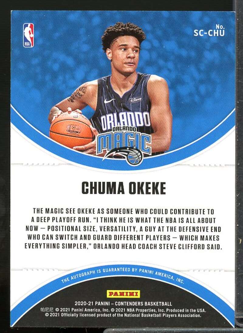 Chuma Okeke 2020-21 Panini Contenders Sophomore Contenders Autographs Bronze #1  Image 2