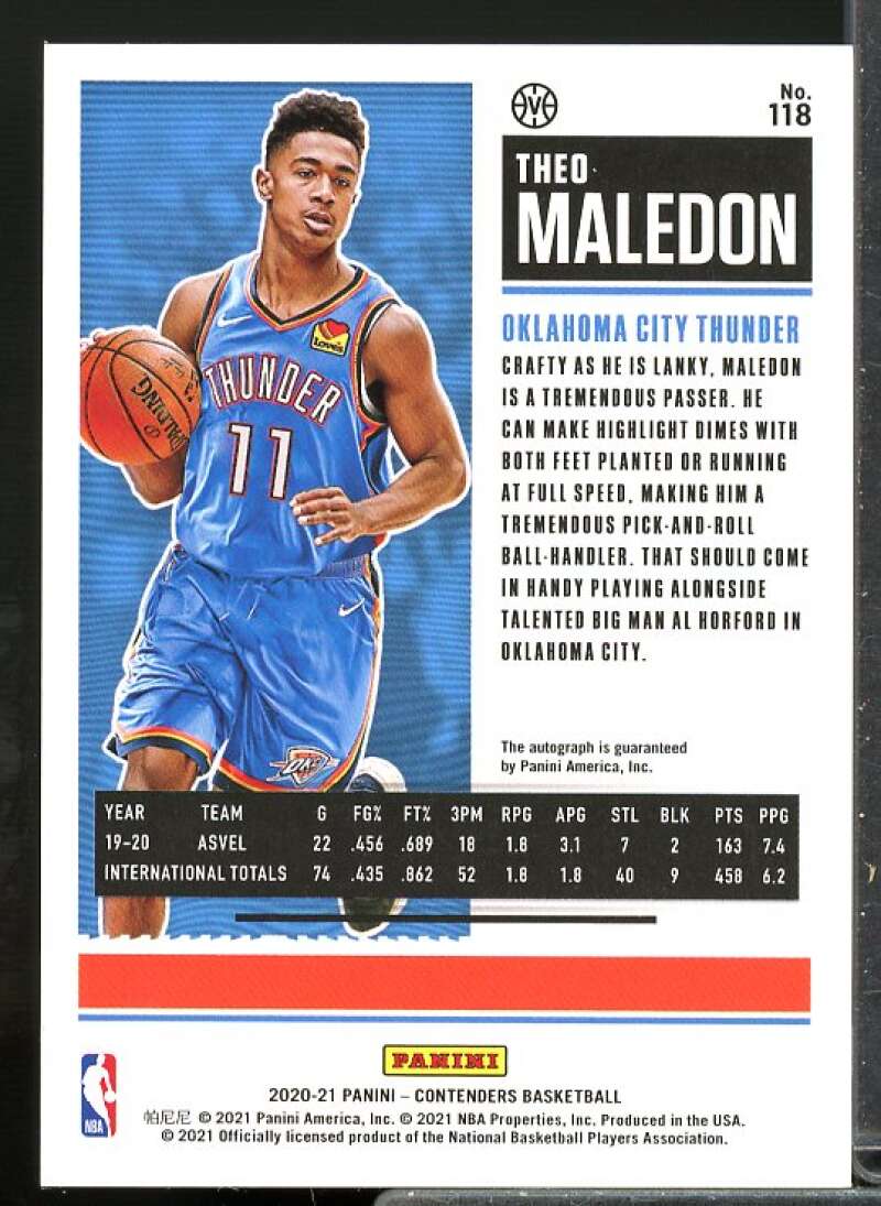 Theo Maledon AU 2020 Contenders Photo Variation Autographs Playoff Ticket #118  Image 2