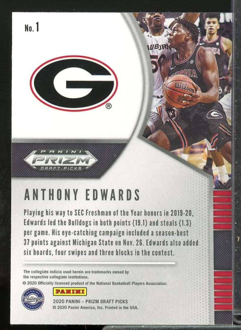 Anthony Edwards Rookie Card 2020-21 Panini Prizm Draft Picks #1  Image 2