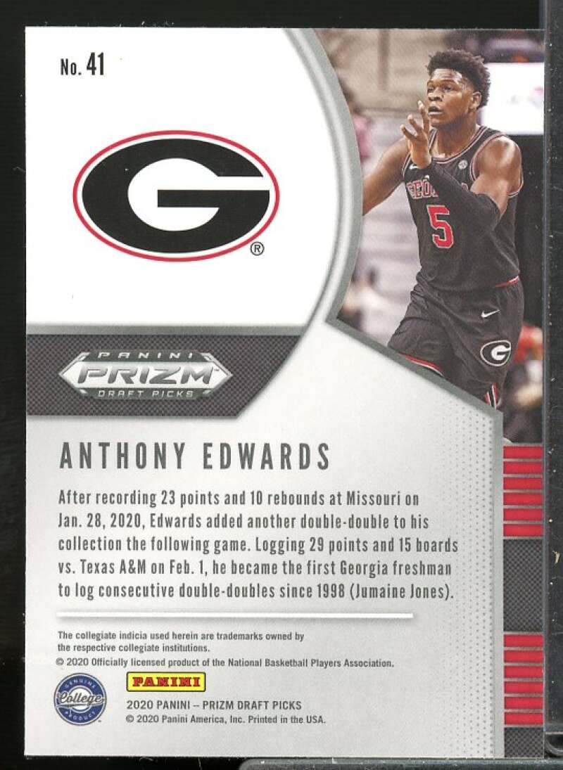 Anthony Edwards Rookie Card 2020-21 Panini Prizm Draft Picks #1  Image 2