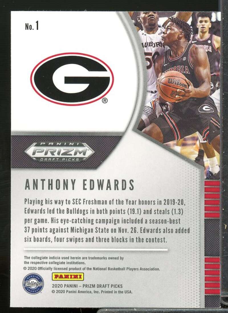 Anthony Edwards Rookie Card 2020-21 Panini Prizm Draft Picks #1  Image 2
