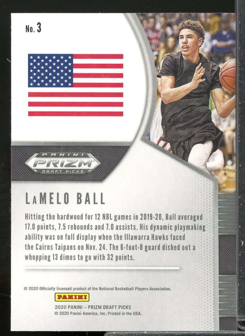 LaMelo Ball Rookie Card 2020-21 Panini Prizm Draft Picks #3  Image 2