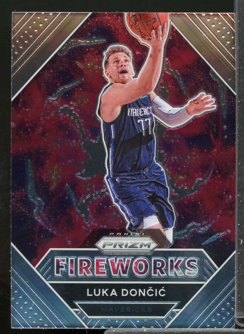 Luka Doncic Card 2020-21 Panini Prizm Fireworks #14  Image 1