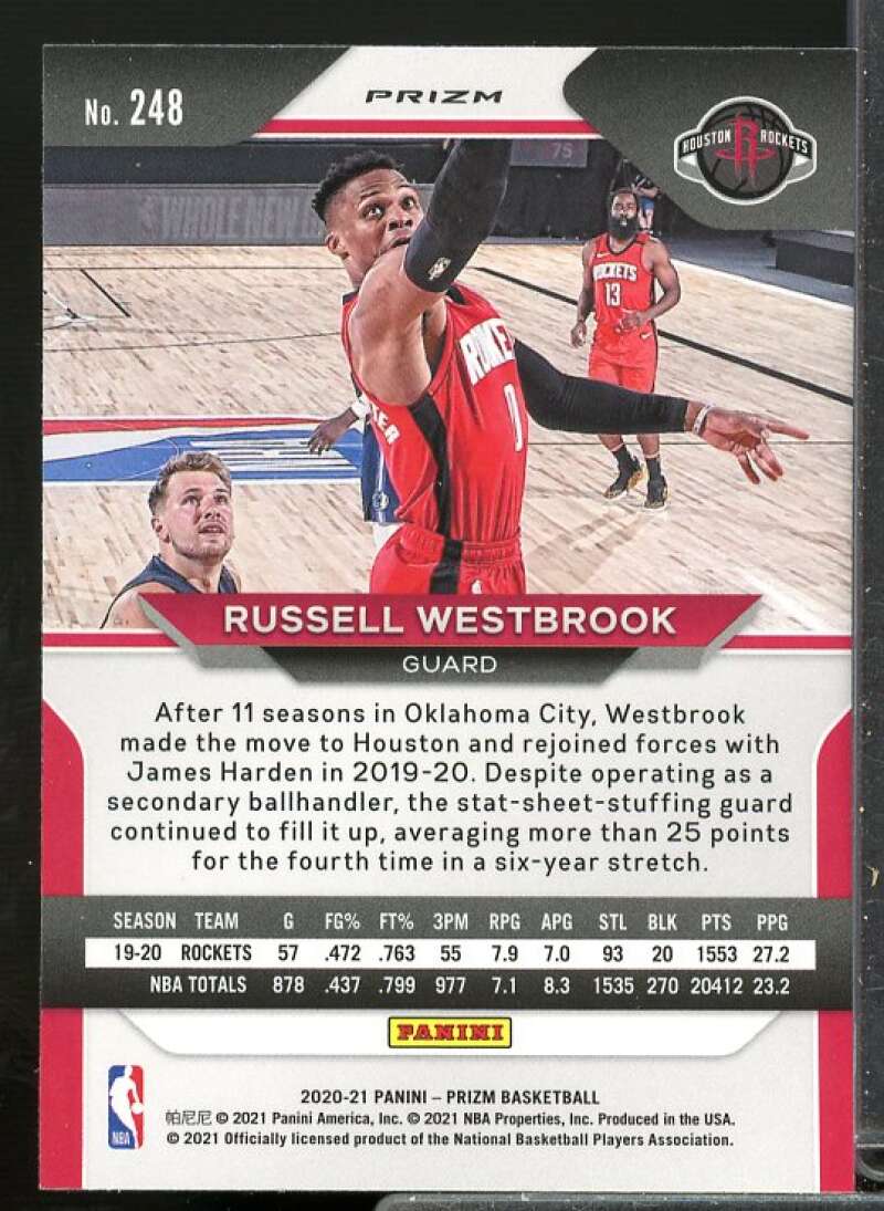 Russell Westbrook Card 2020-21 Panini Prizm Prizms Silver #248  Image 2